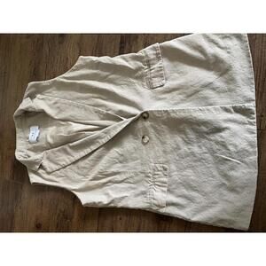 Sleeveless Linen Blend Blazer Vest - Cream